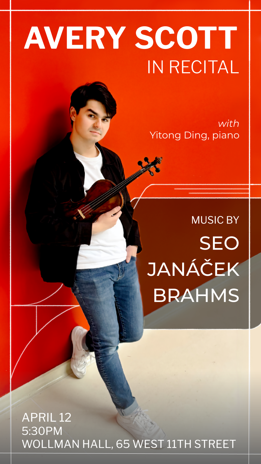 Mannes School Student Recital: Avery Scott, MM Violin (Site)